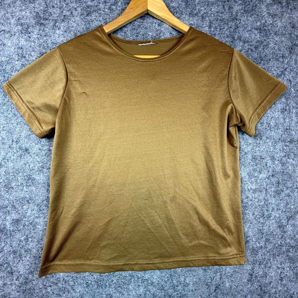 Vintage T-Shirt Womens‎ Large Blank Brown Short Sleeve Casual Everyday Wear